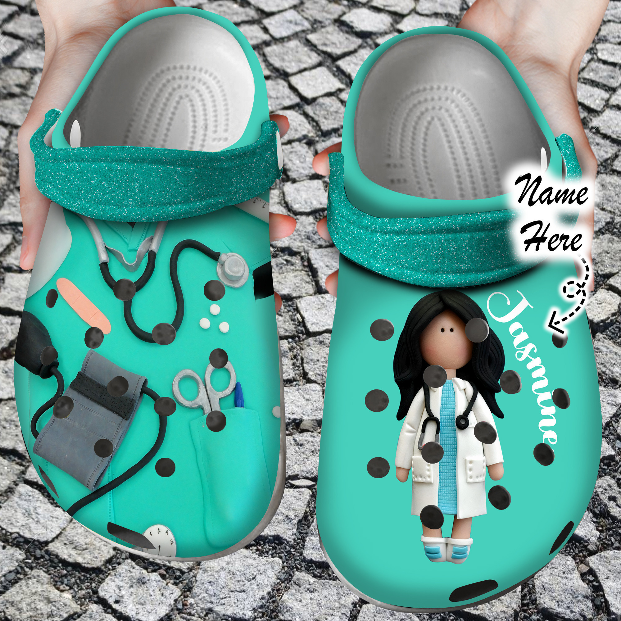 Nurse Personalized Nurse Girl Clog Crocs Shoes