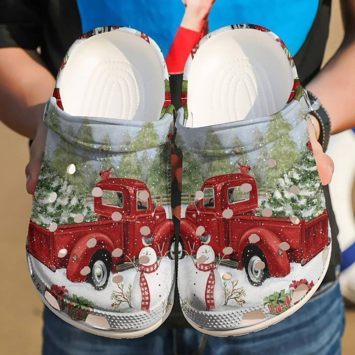 Christmas Red Truck Classic Clogs Crocs Shoes