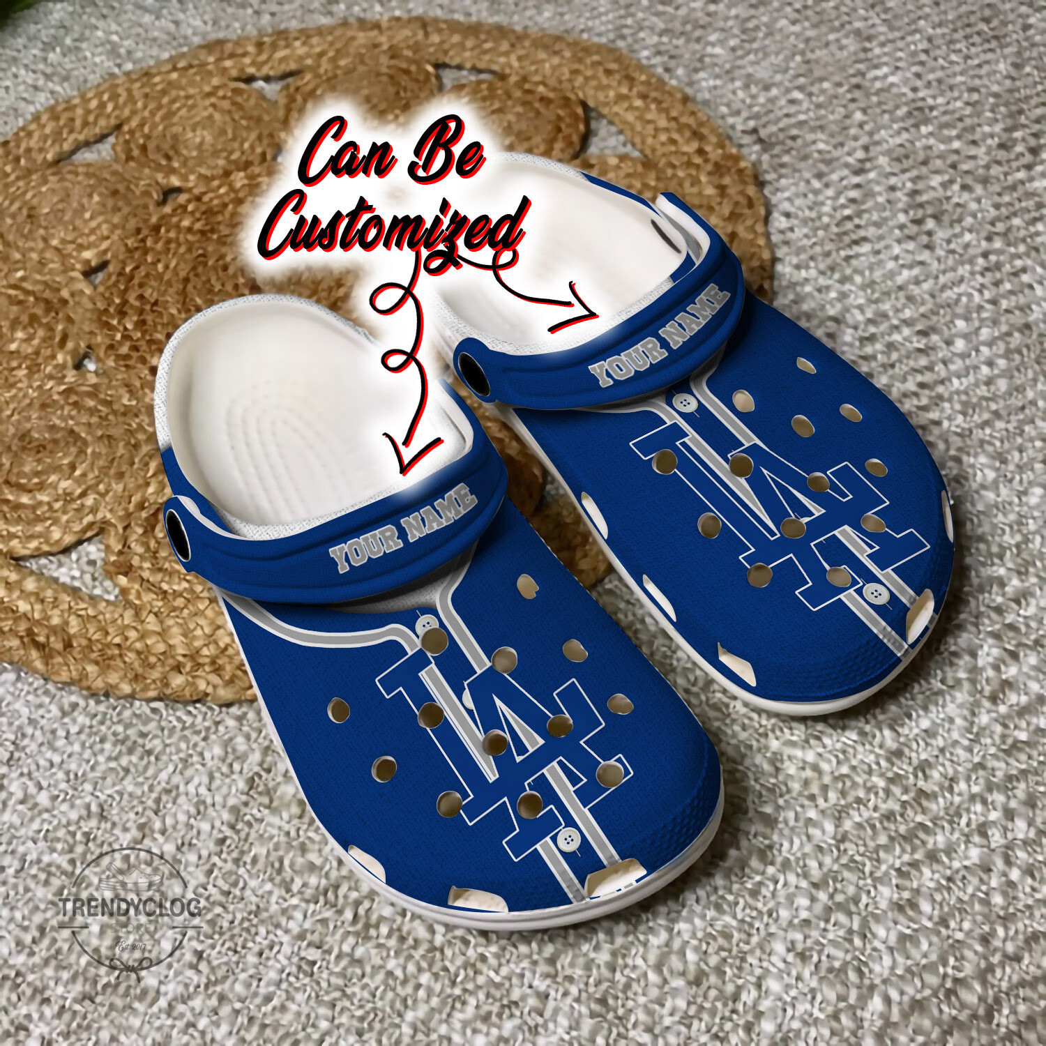 Baseball Personalized Dodgers Baseball Jersey Style Clog Crocs Shoes