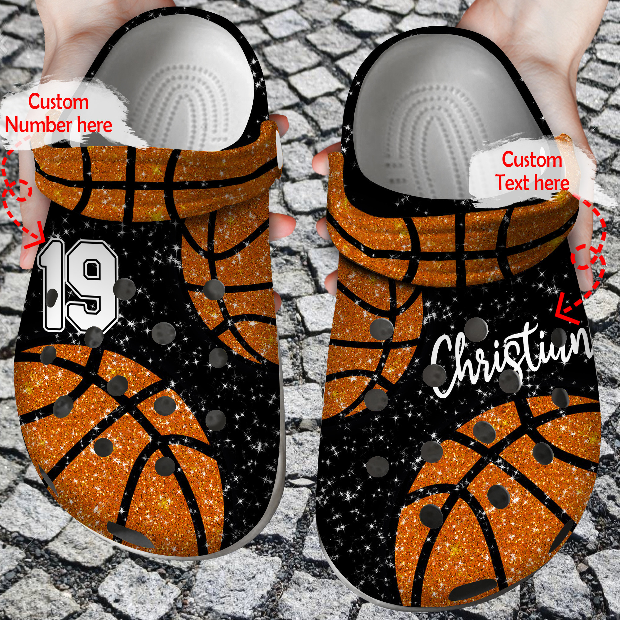 Basketball Crocs Basketball Glitter Personalized Lover Clog Crocs Shoes