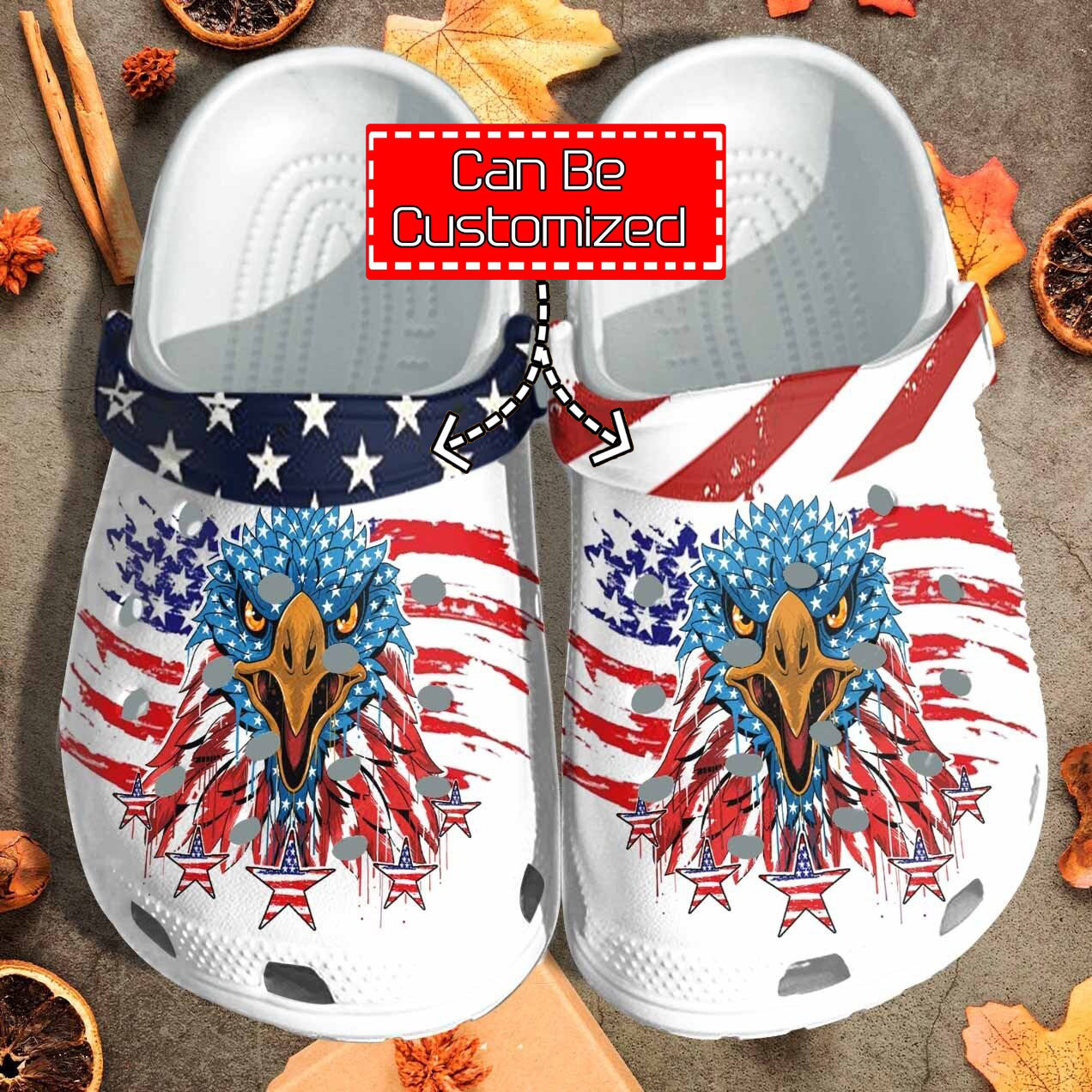 Custom Personalized American Eagle Skin Clog Crocs Shoes