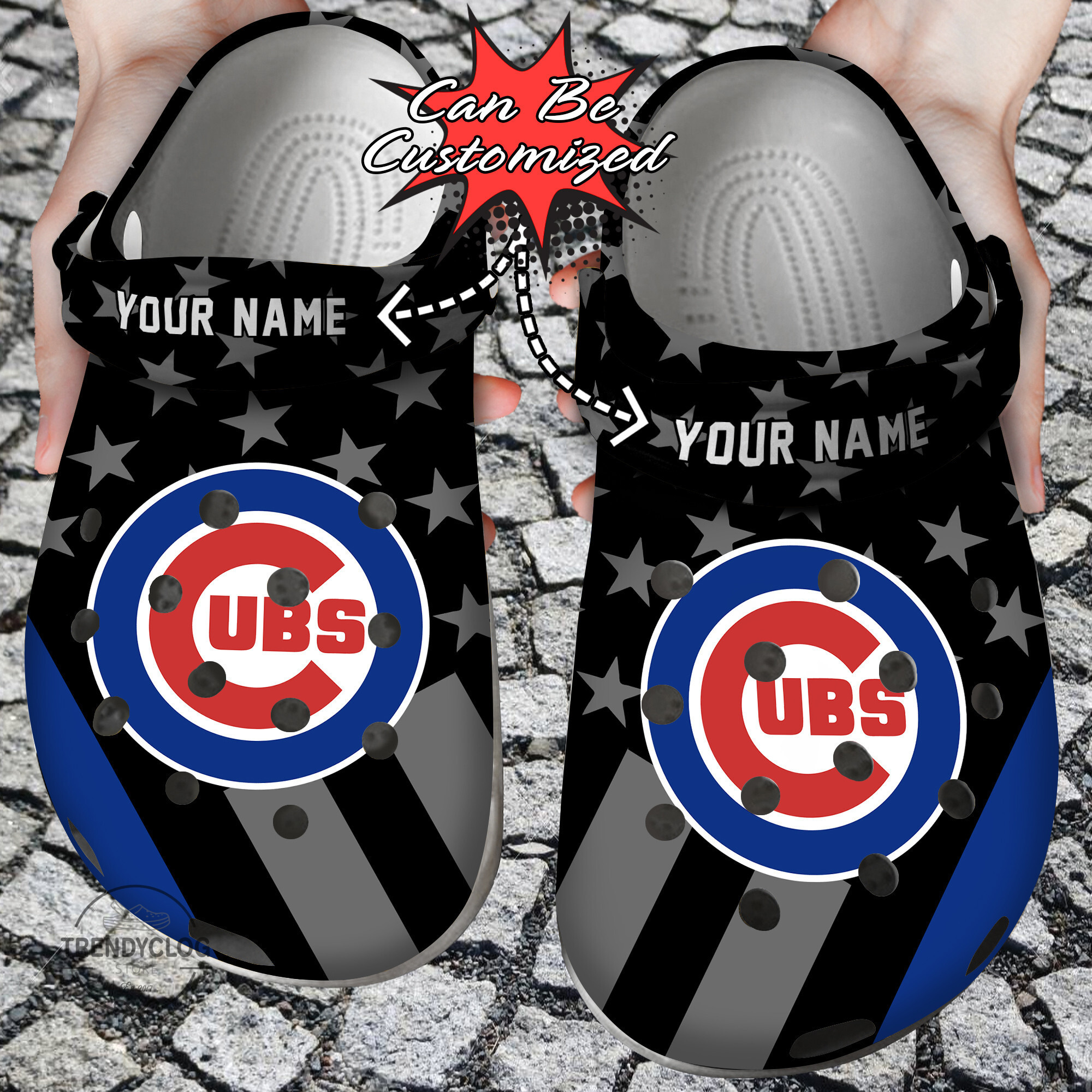 Baseball Personalized CCubs Star Flag Clog Crocs Shoes