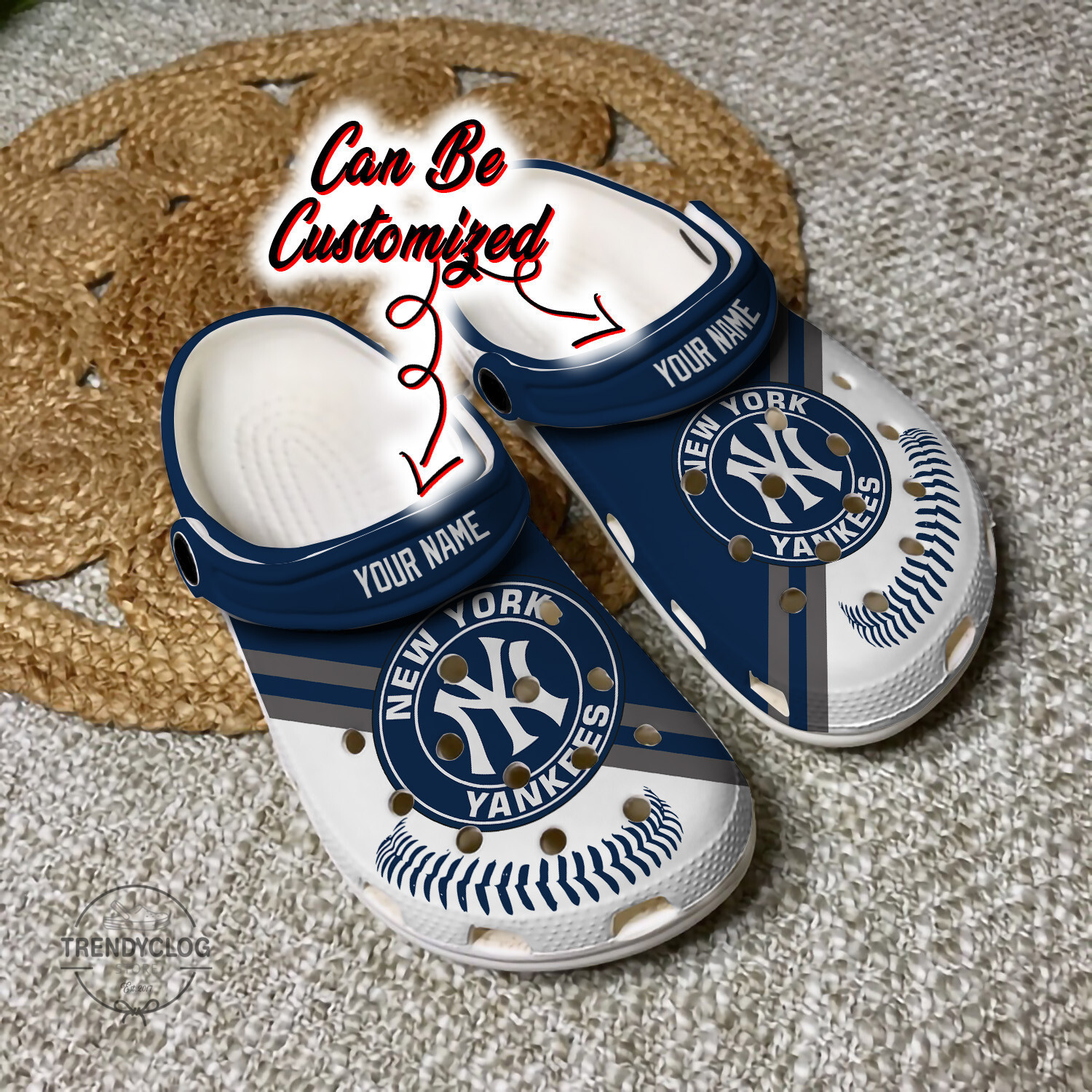 Baseball NY Yankees Personalized Baseball Logo Team Clog Crocs Shoes