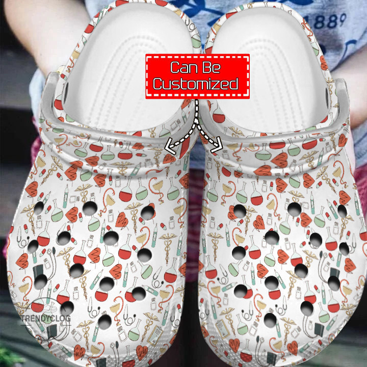 Nurse Doctor Nurse Pattern Clogs Crocs Shoes