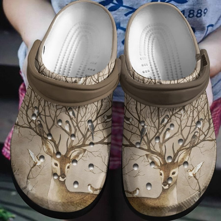 Autumn Tree Horn Deer clog Crocs Shoes Birthday Gifts For Male Female