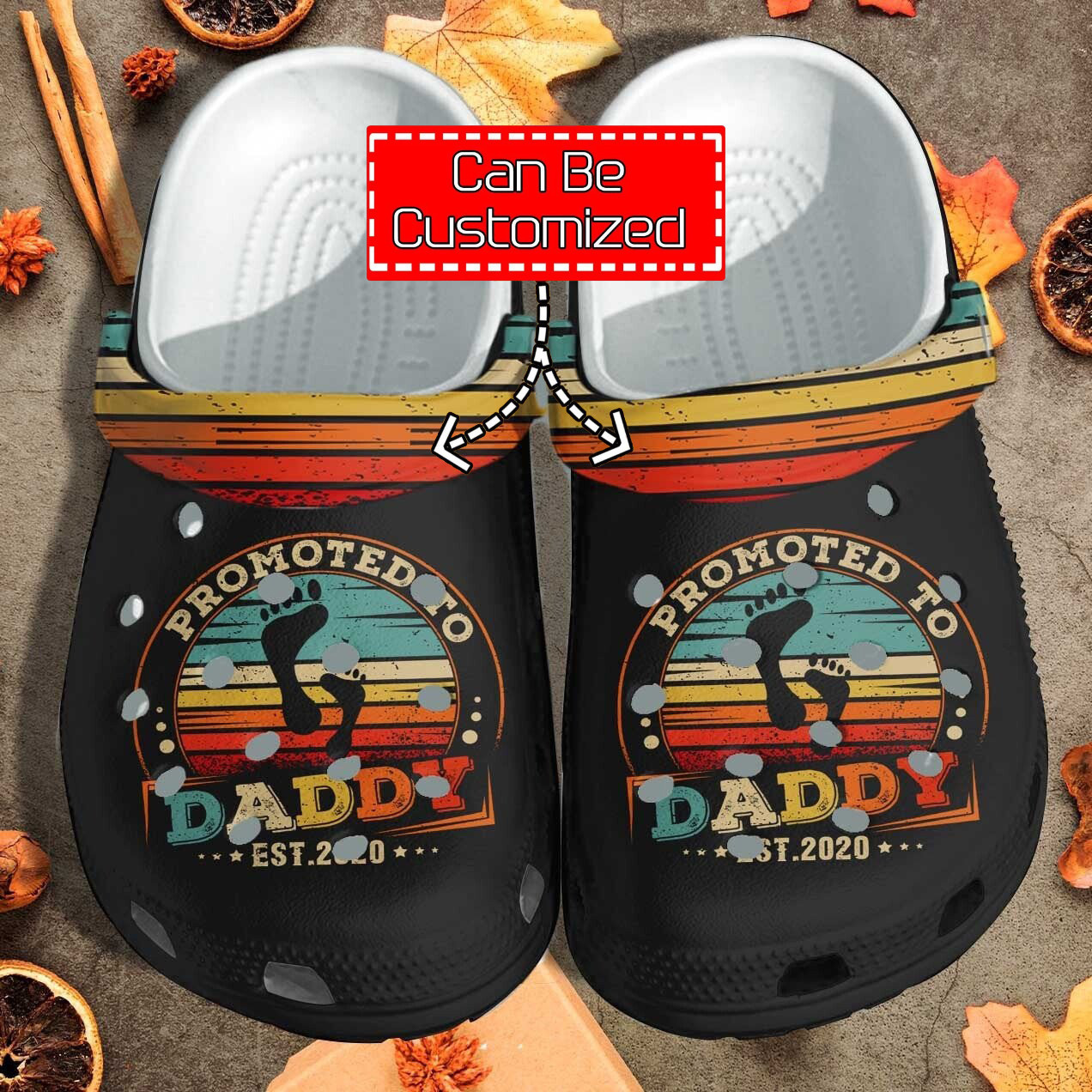 Custom Personalized Promoted To Daddy Father Day Gifts Clog Crocs Shoes