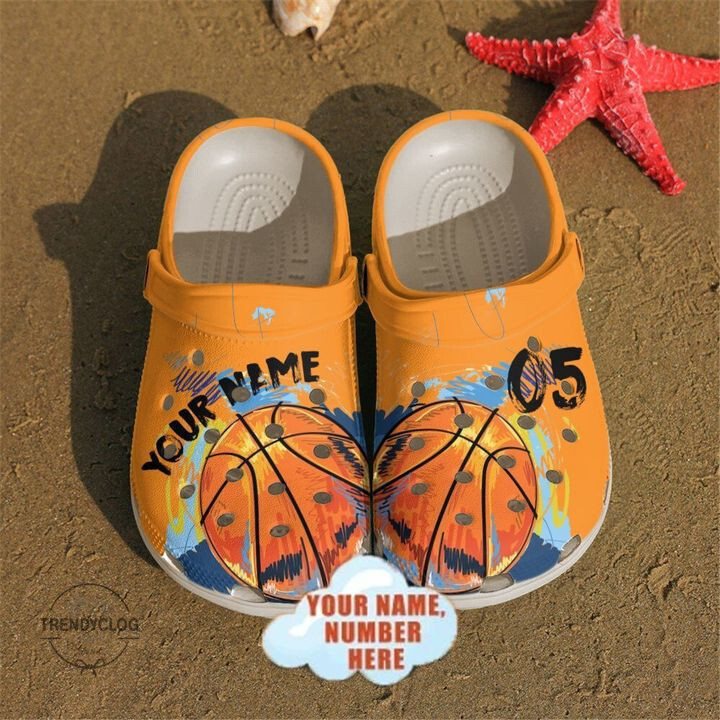 Basketball Crocs Basketball Custom Name Number Orange Clog Crocs Shoes