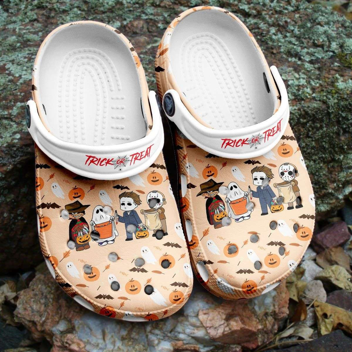 Halloween Trick Or Treat Funny Top Killer Characters Horror Movie Crocband Clogs