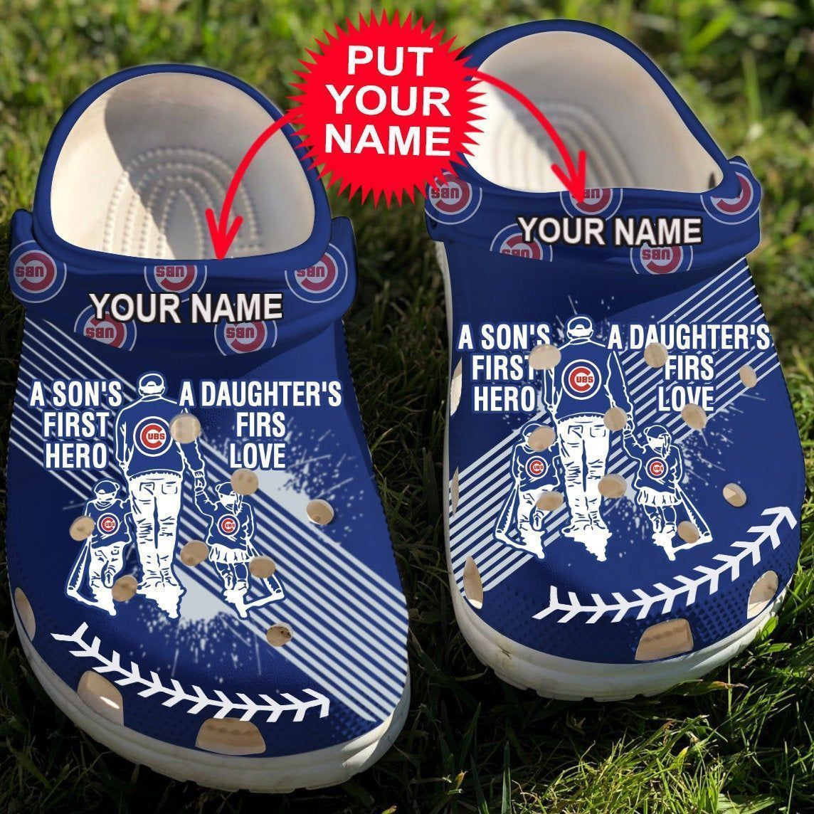 Custom Name Dad And Son Daughter Cubs Rubber Clog Crocs Shoescrocban
