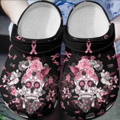 Breast Cancer Awareness Floral Classic Clogs Crocs Shoes