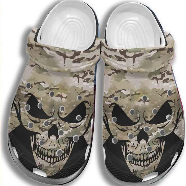 Army Skull clog Crocs ShoesCrocs Shoes Crocbland Clog Gifts For Men Son Father Day