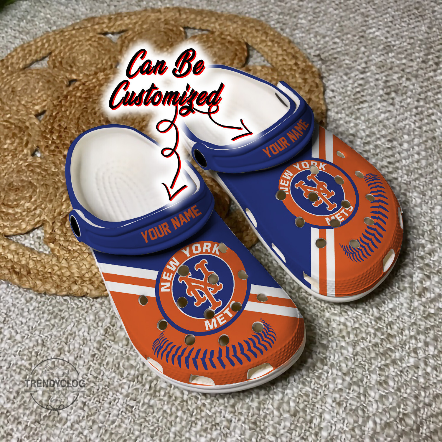 Baseball NY Mets Personalized Baseball Logo Team Clog Crocs Shoes