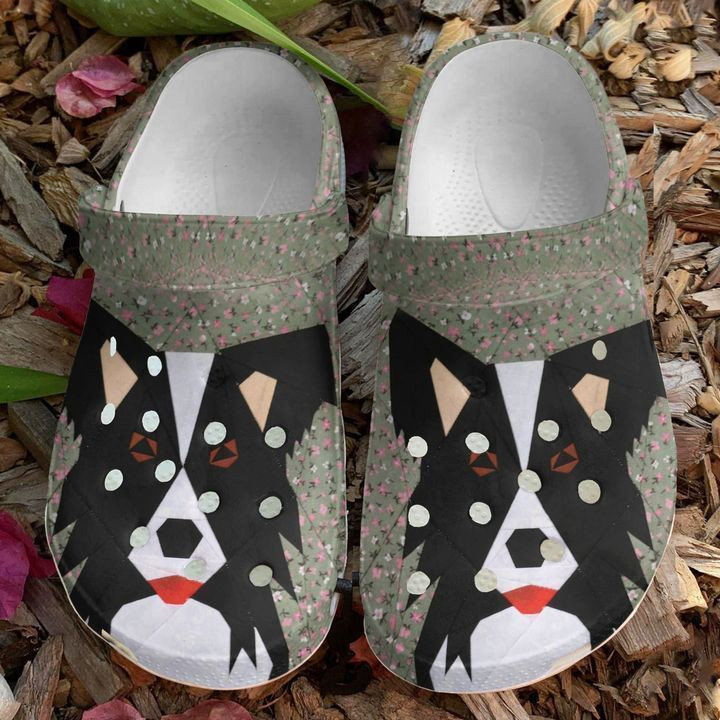 Border Collie Quilted Classic Clogs Crocs Shoes