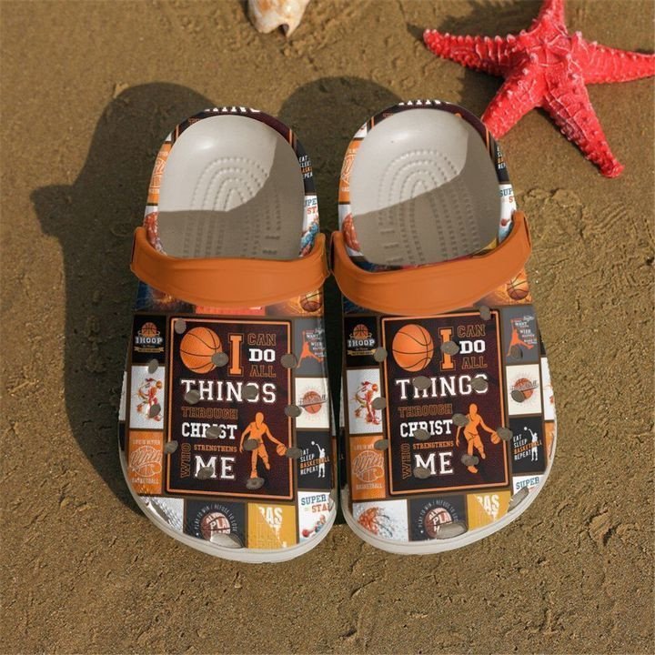 Basketball Christ Strengthens Me Classic Clogs Crocs Shoes