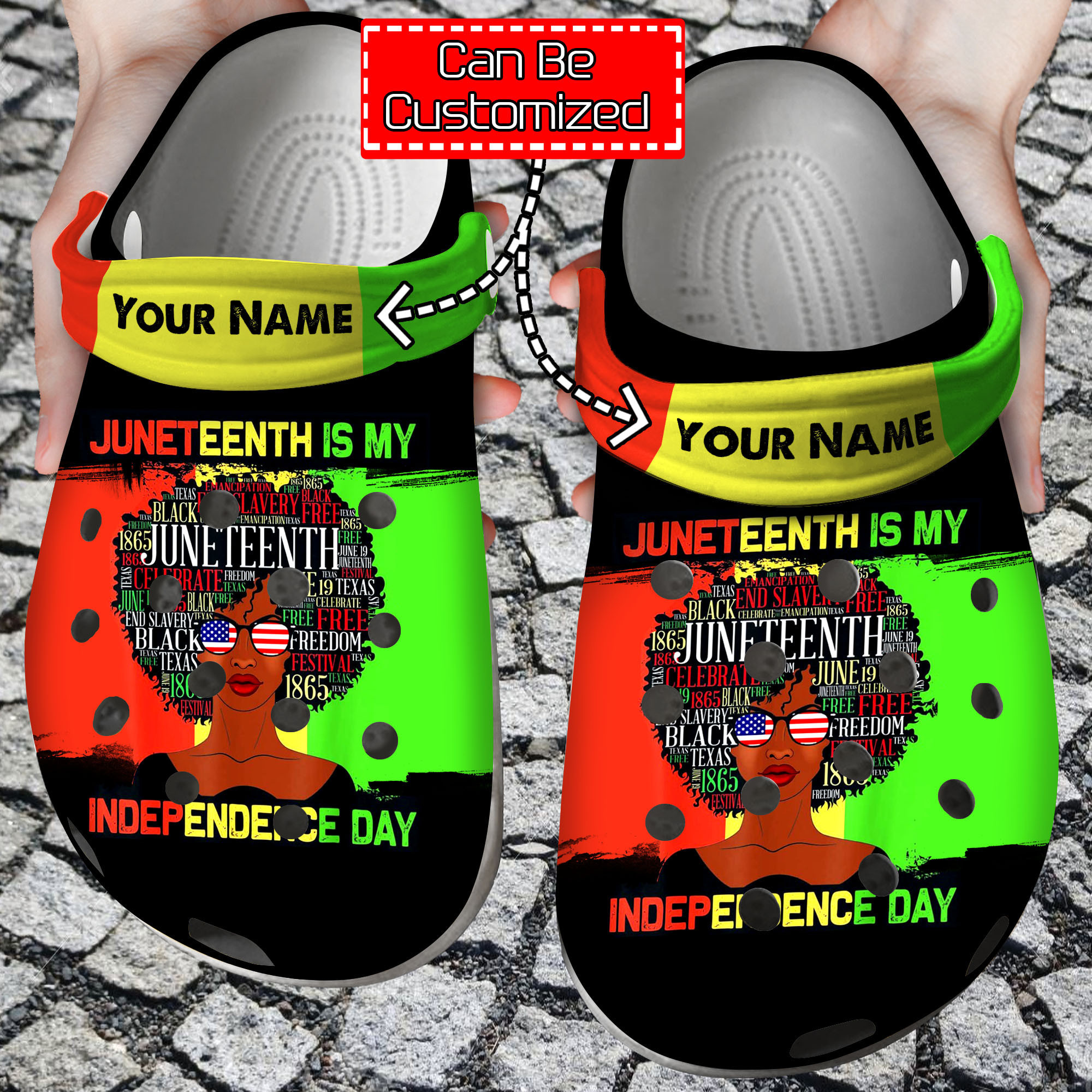 Custom Personalized Juneteenth Is My Independence Day Black Women Beach Clog Crocs Shoes