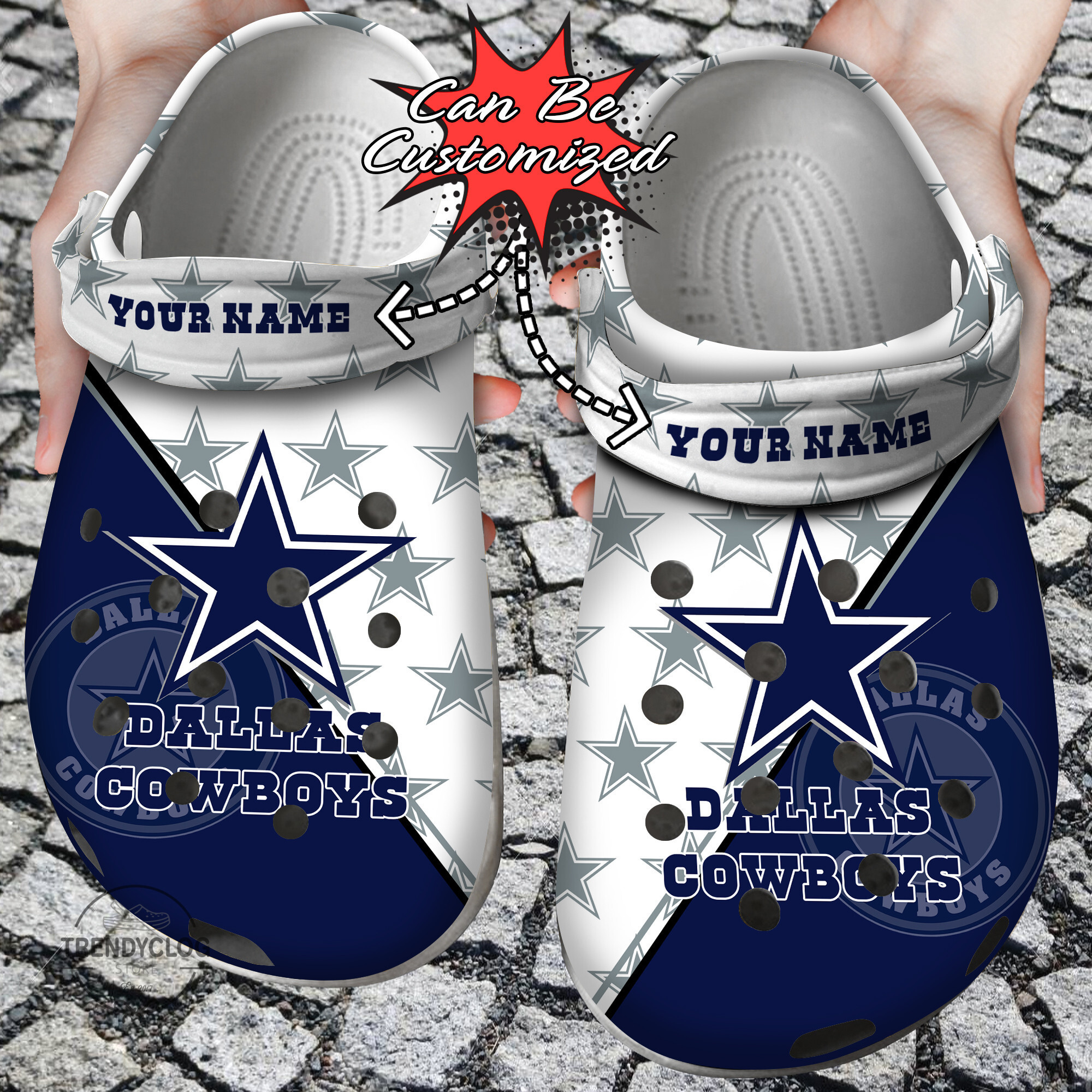Football Personalized DCowboys Team Pattern Clog Crocs Shoes
