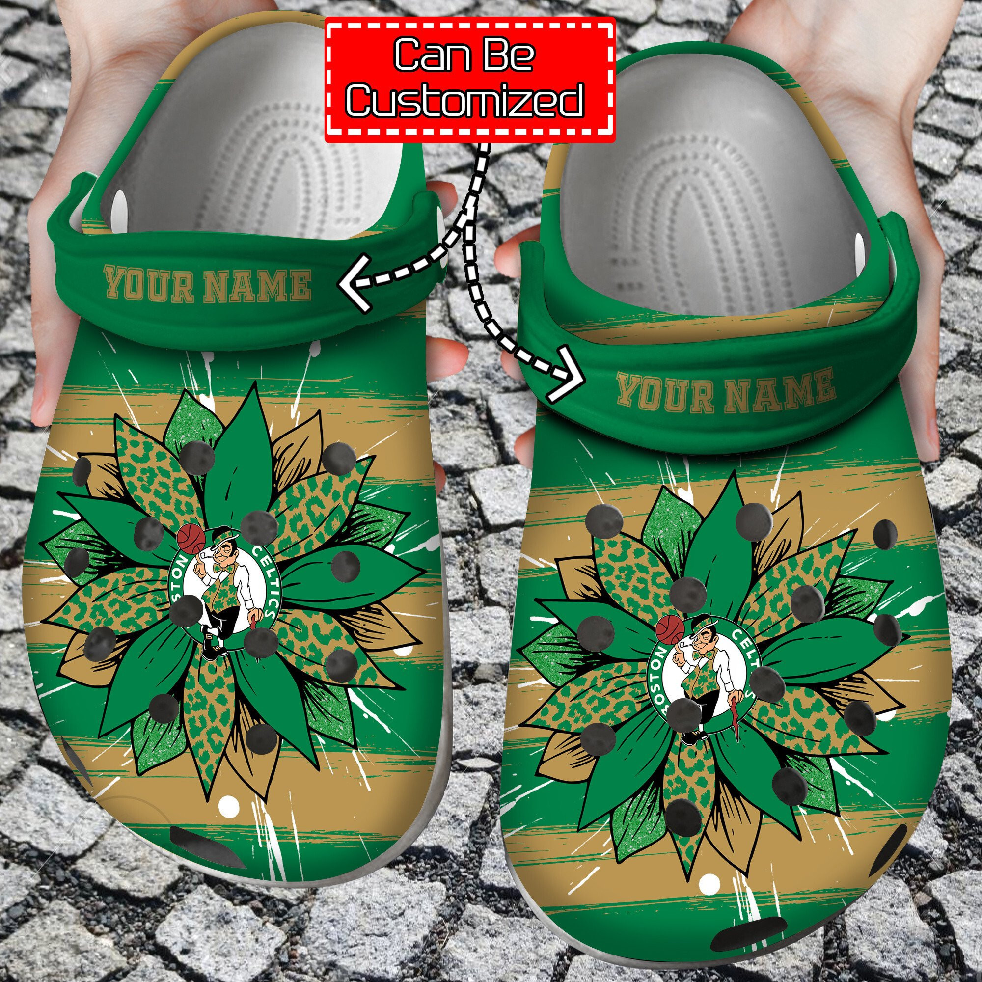 Custom Team Logo Name Basketball Spirit Sunflower New Style Clog Crocs Shoes