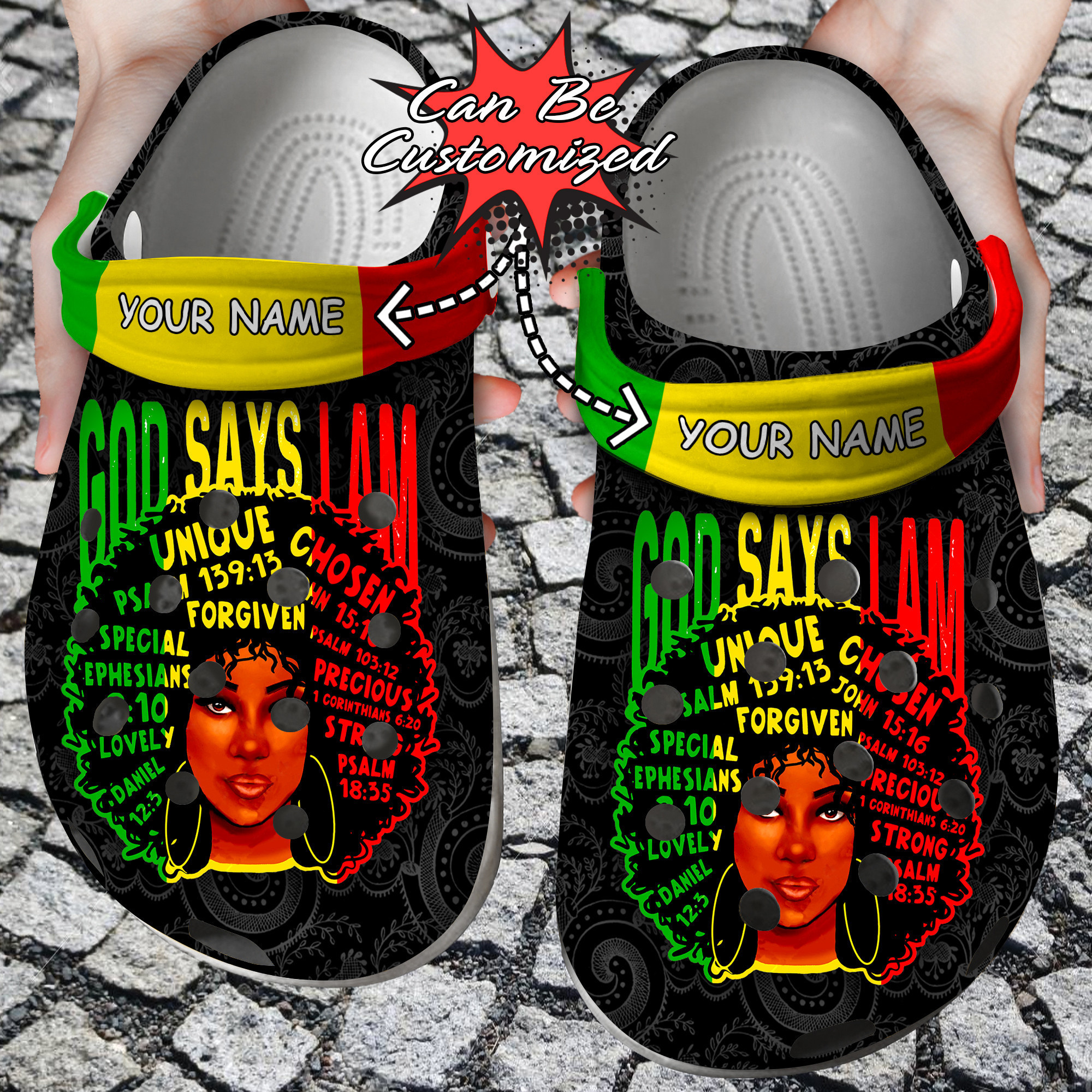 Custom Personalized African American Woman God Says I Am Black History Clog Crocs Shoes