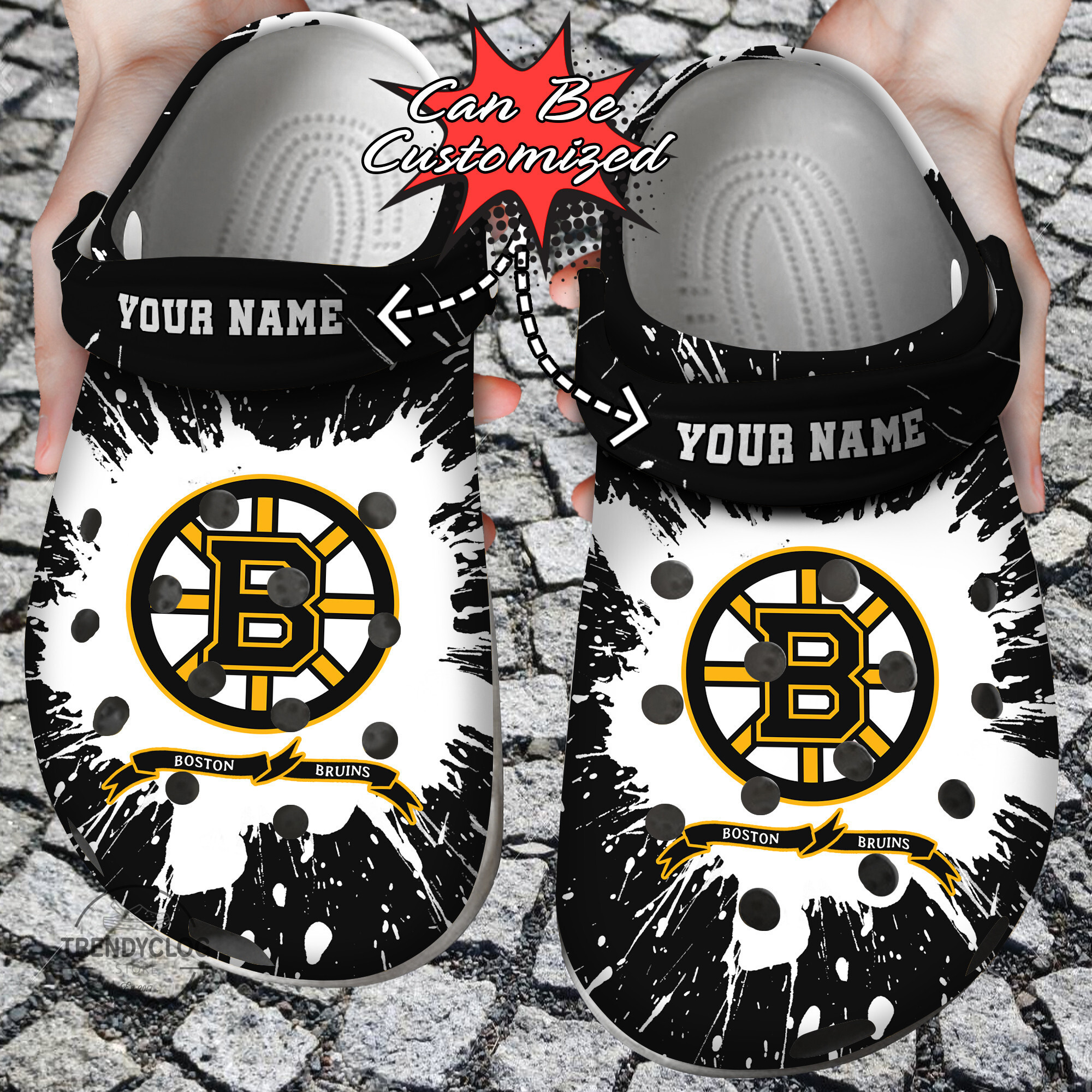 Hockey Personalized BBruins Team Clog Crocs Shoes