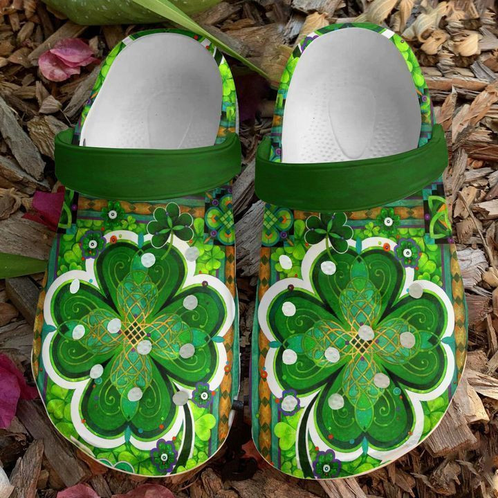 Irish Lucky 4-Leaf Clover Classic Clogs Crocs Shoes