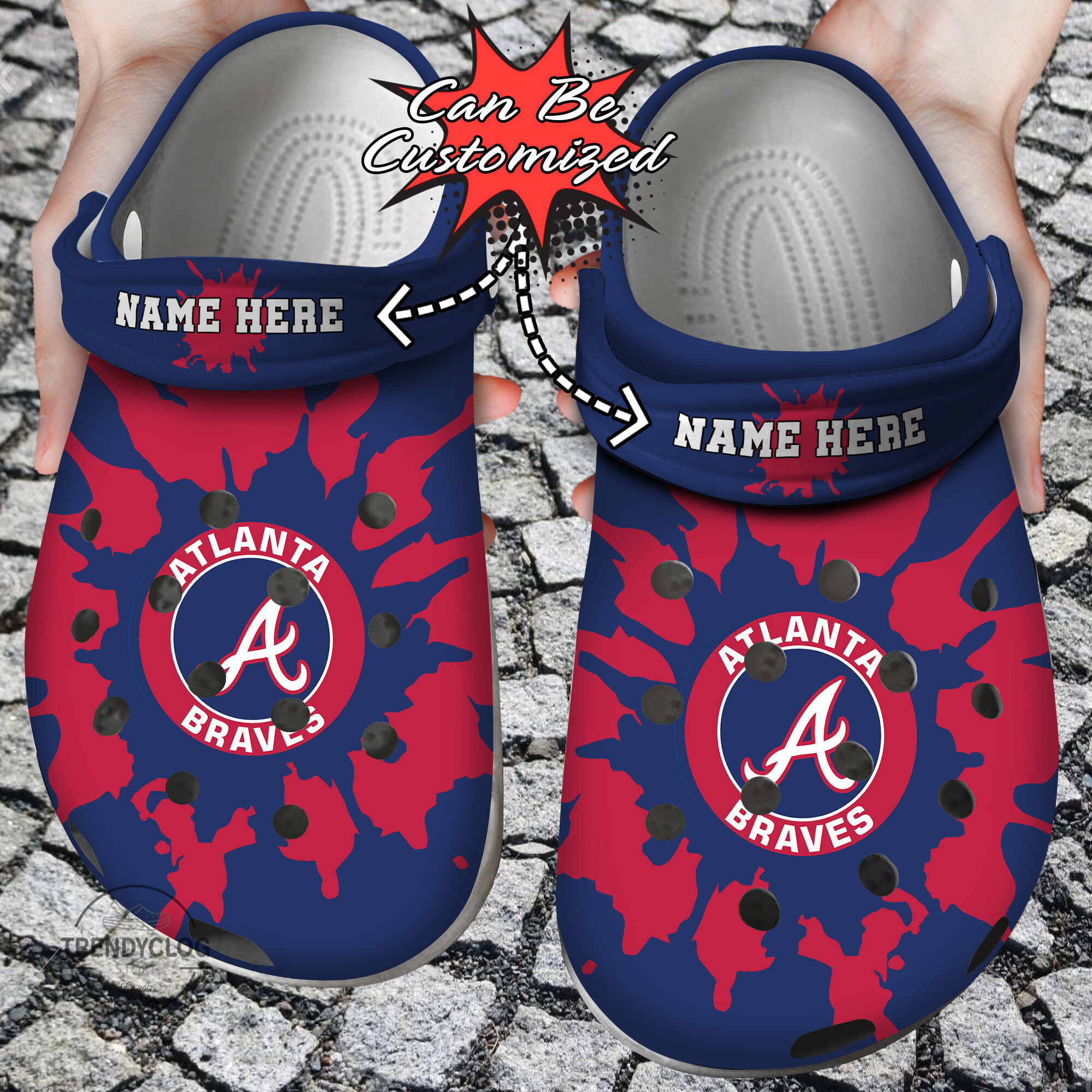 Baseball Personalized ABraves Color Splash Clog Crocs Shoes