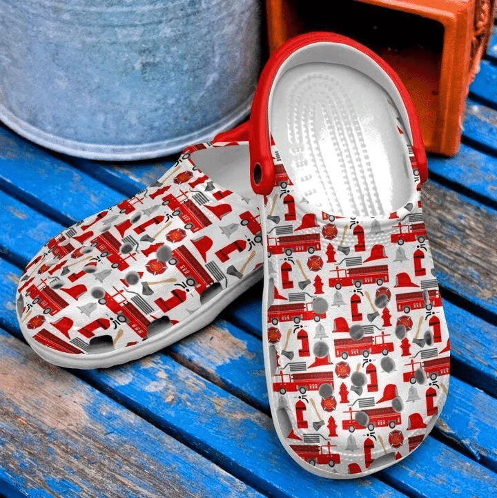 Firefighter Pattern Classic Clogs Crocs Shoes