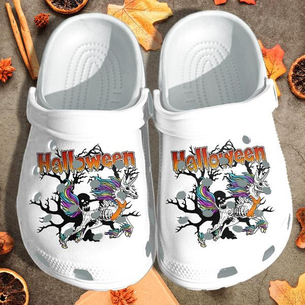 Creepy Unicorn And Skull Tattoo Funny clog Crocs ShoesCrocs Shoes Clog Halloween clog Crocs Shoescrocband Clog Birthday Gift For Man Women