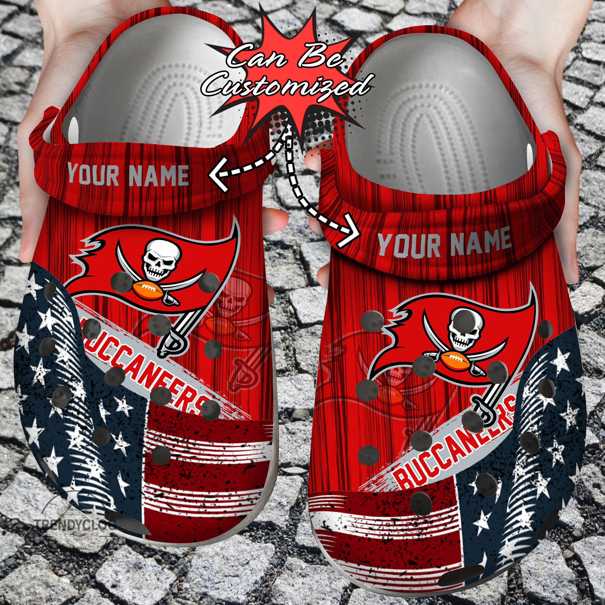 Custom US Flag TB Buccaneers New clog Crocs Shoes