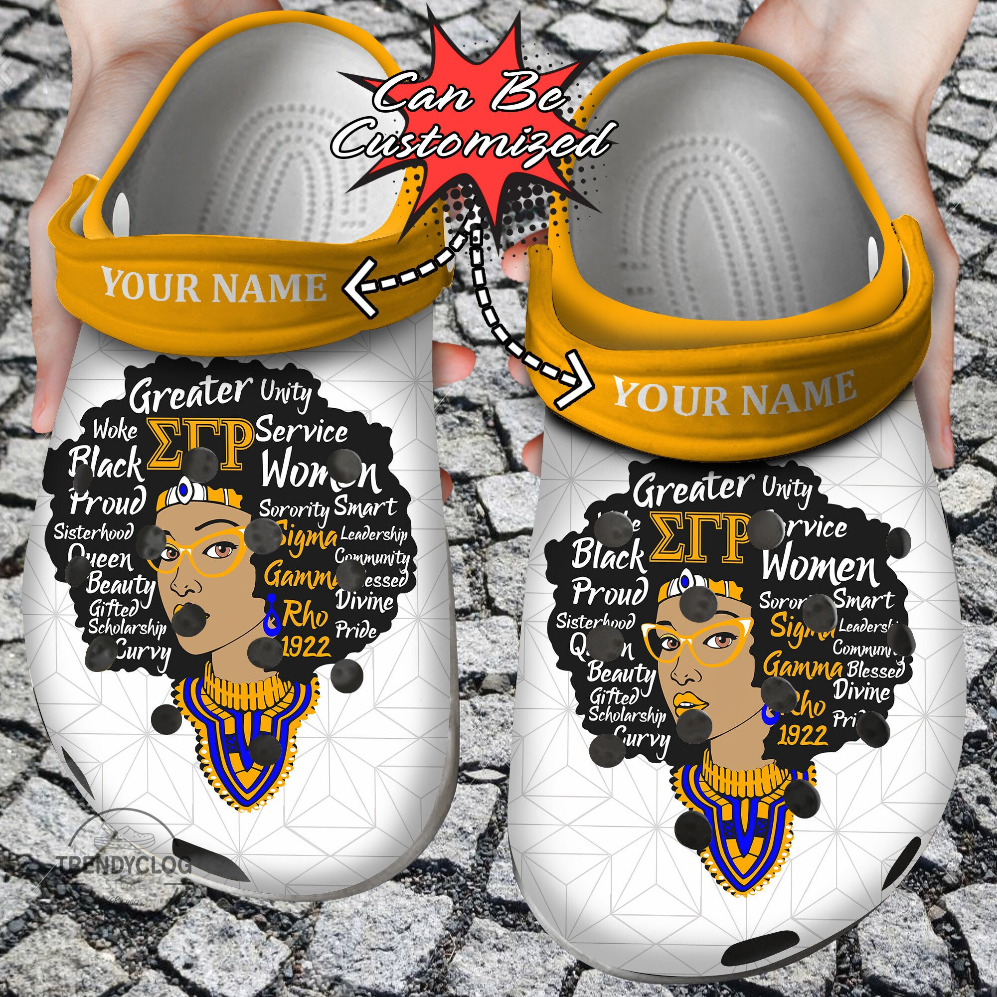 African American Personalized Sigma Gamma Rho Queen Clog Crocs Shoes