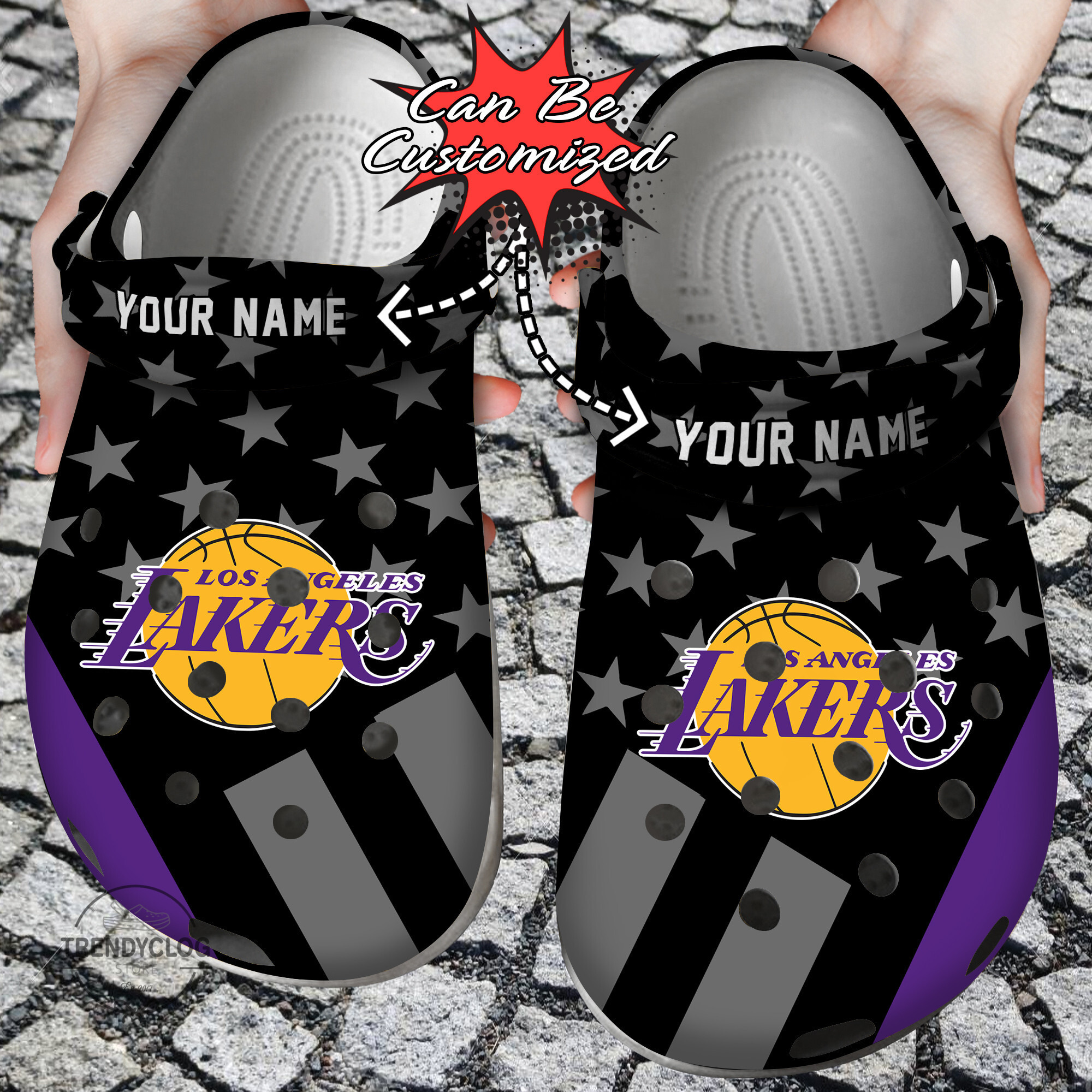 Basketball Personalized Los Angeles Flag Clog Crocs Shoes