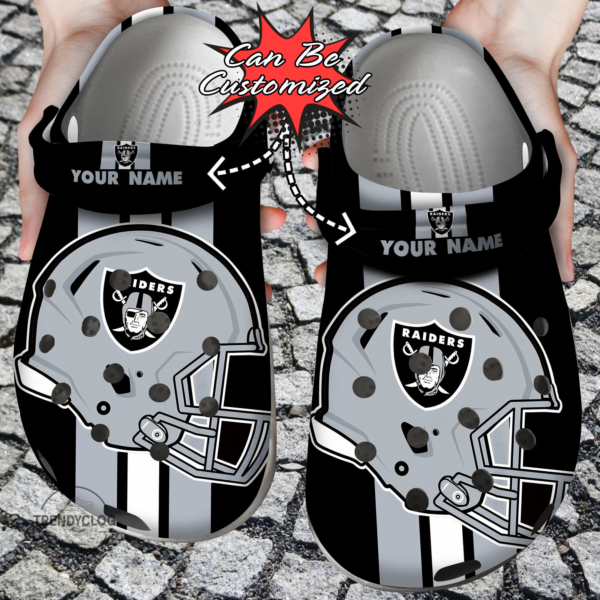 Football Personalized Raiders Clog Crocs Shoes