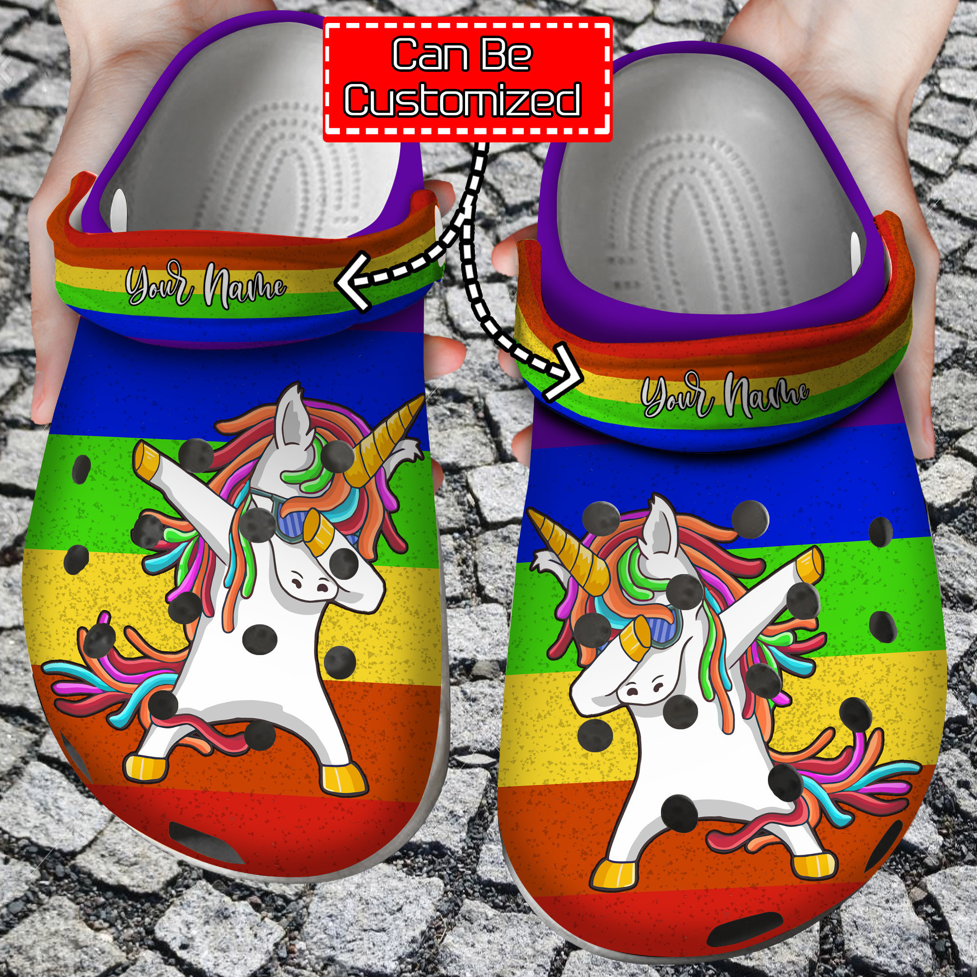 LGBT Unicorn Rainbow Croc Style Clog