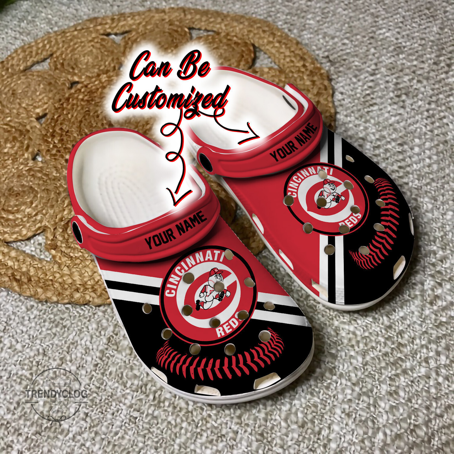 Baseball CReds Personalized Baseball Logo Team Clog Crocs Shoes