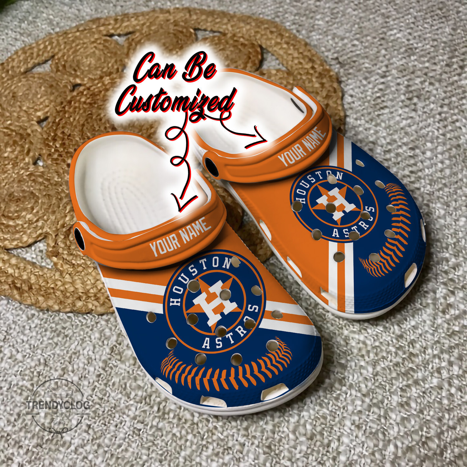 Baseball HAstros Personalized Baseball Logo Team Clog Crocs Shoes