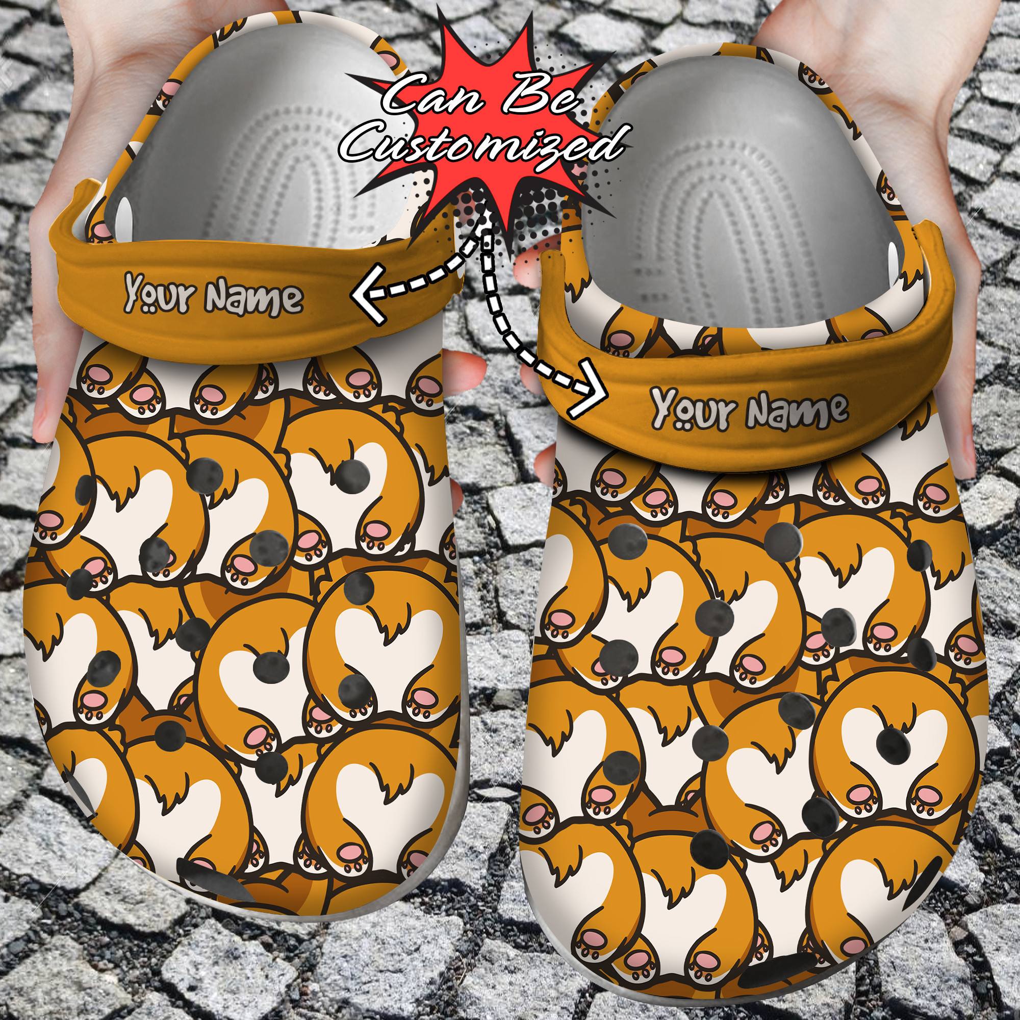 Dog Personalized Corgi Butts Clog Crocs Shoes