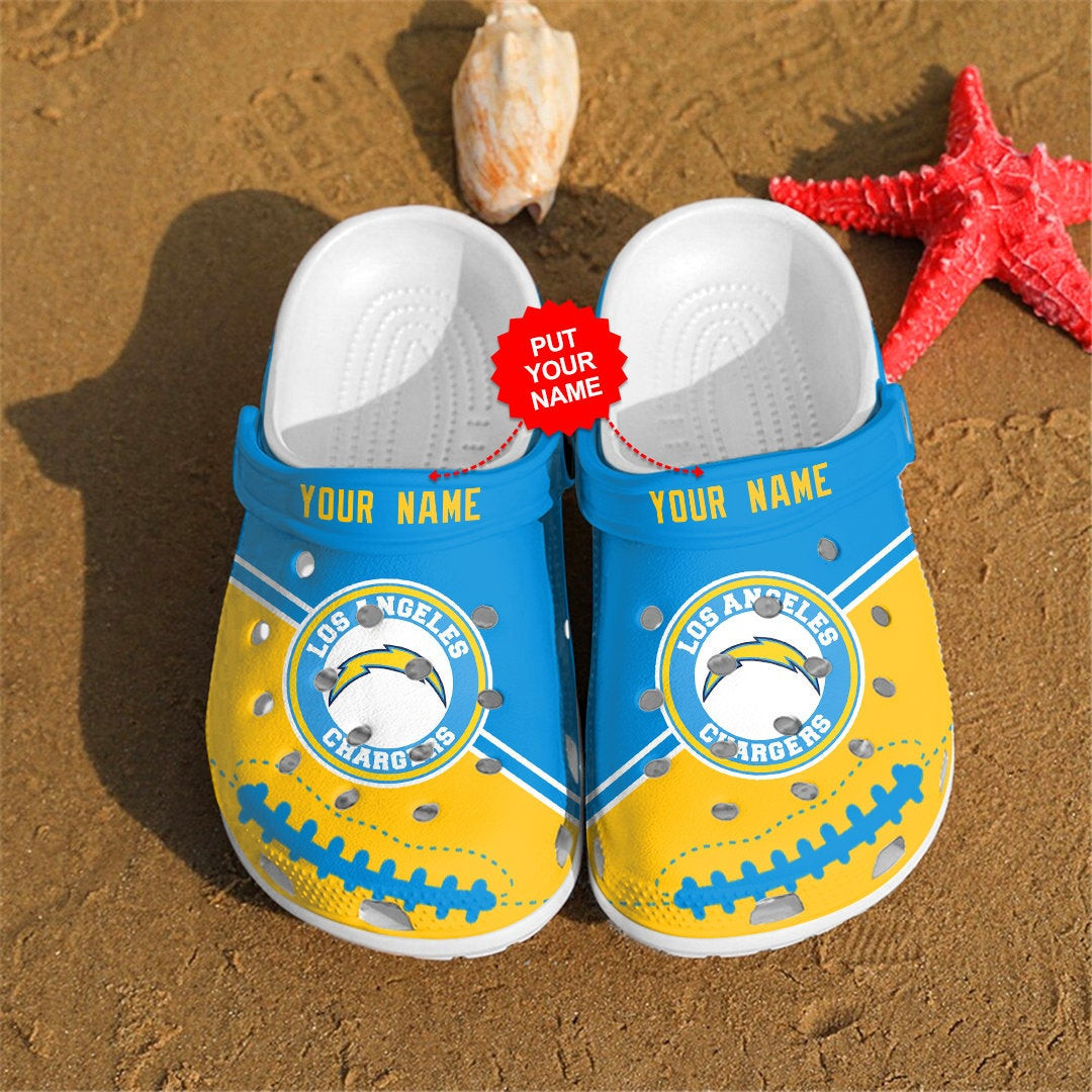 Chargers Personalized Custom Name Clog Crocs Shoes