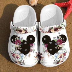 Disney Mickey Ears Watercolor Floral Minnie Art Mouse Anniversary Gifts clog Crocs Shoes