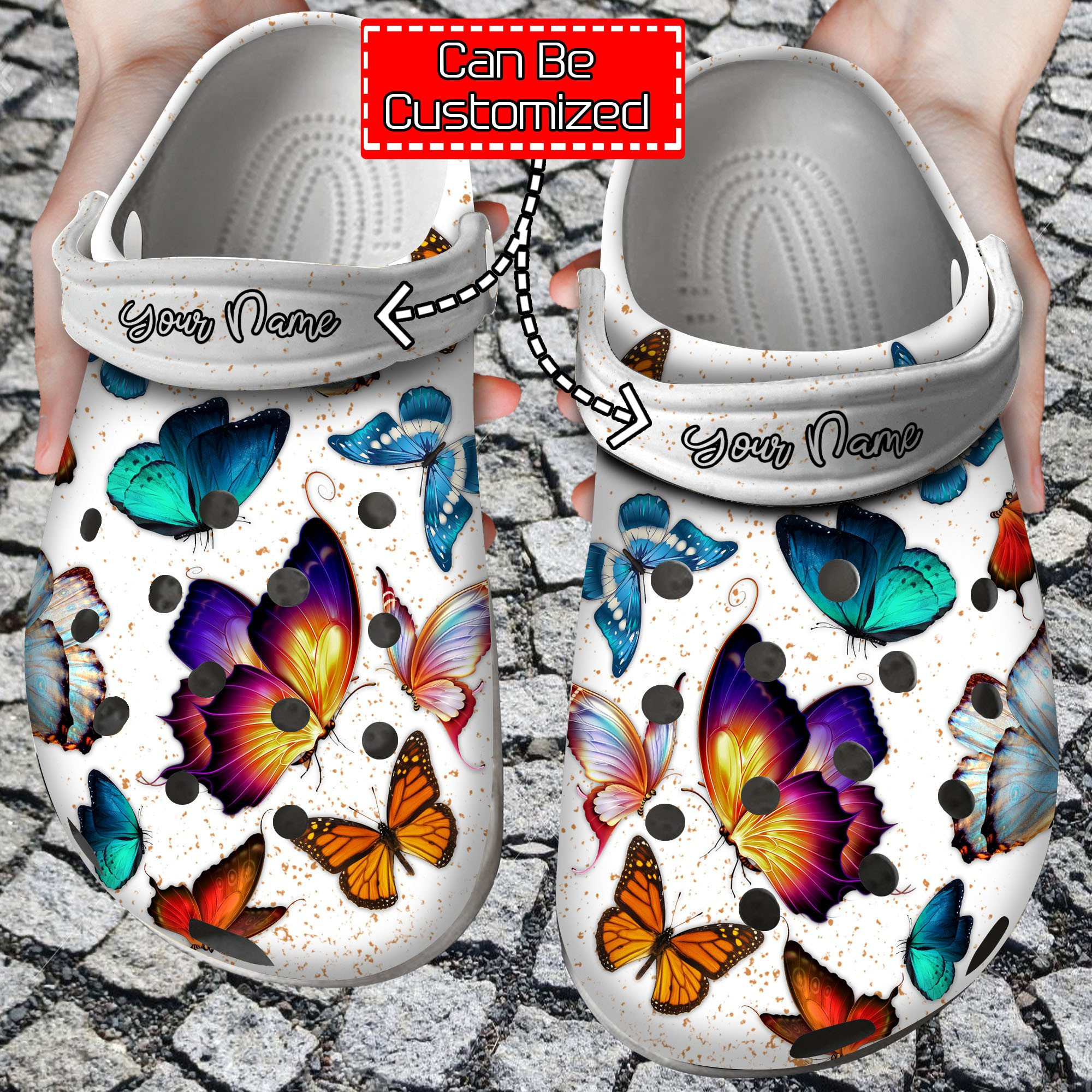 Animal Personalized Butterfly Lovers Clog Crocs Shoes