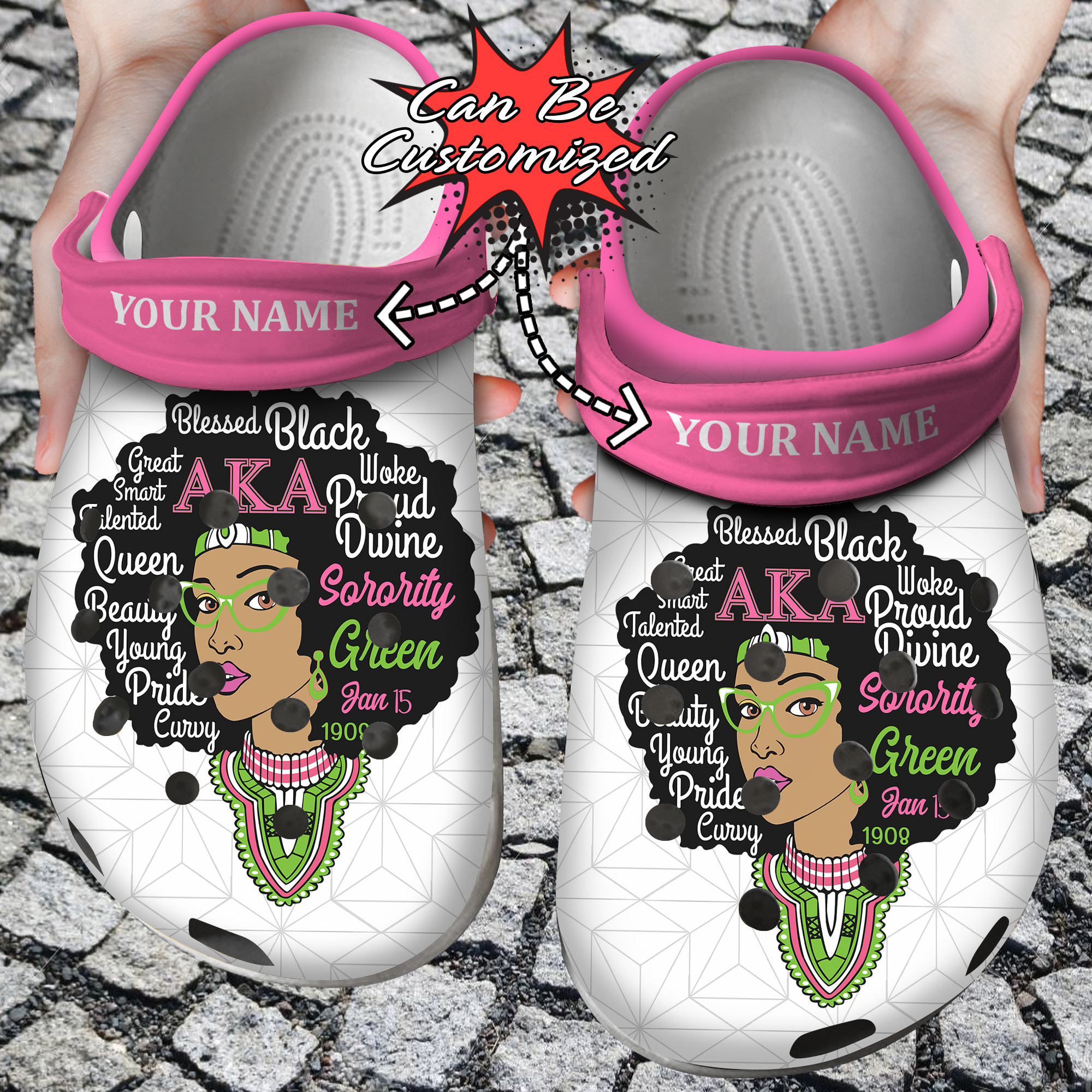 Custom Personalized AKA Queen Clog Crocs Shoes