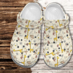 Giraffe Monkey Chibi Pattern Funny Croc Crocs Shoes For Girl Boy - Giraffe Lover Crocs Shoes Croc Clogs Birthday Gift