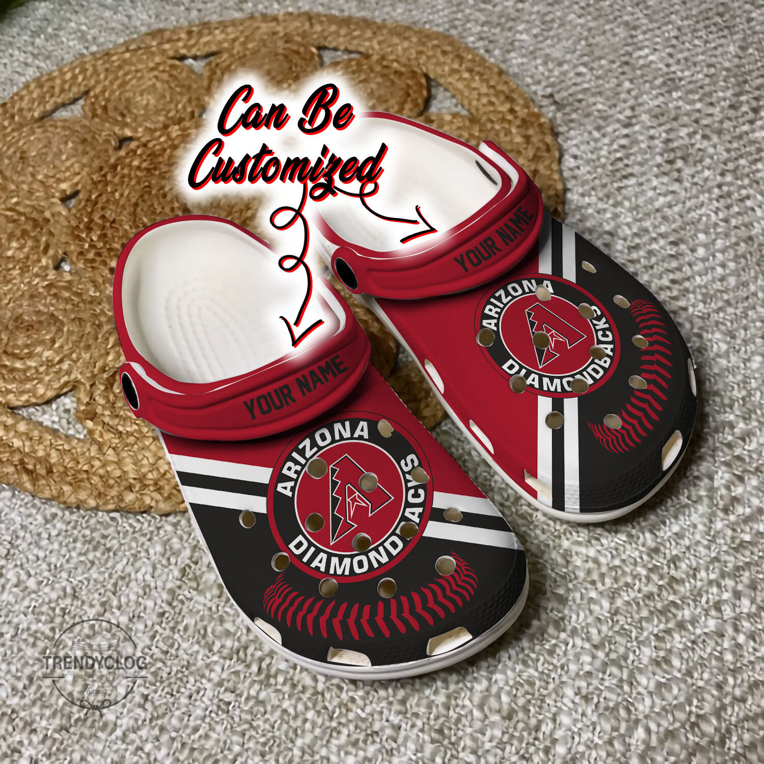 Baseball ADiamondbacks Personalized Baseball Logo Team Clog Crocs Shoes