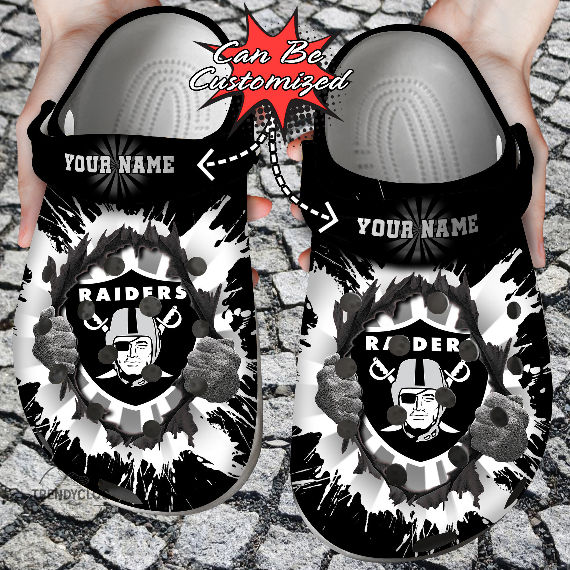 Football Personalized Raiders Light Clog Crocs Shoes