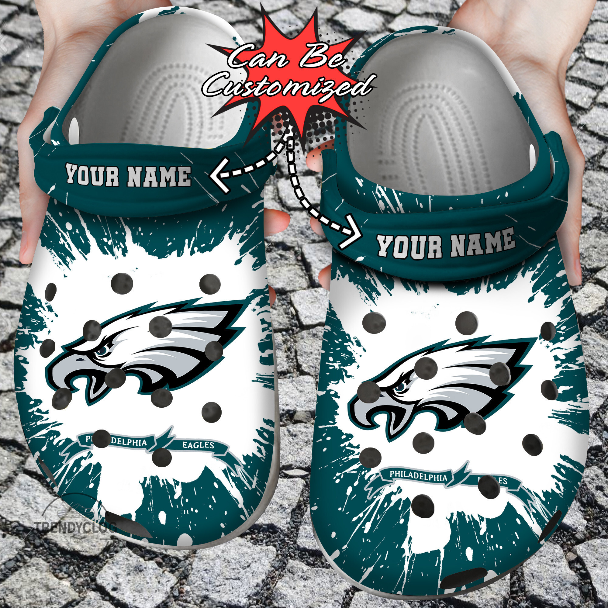 Football Personalized PEagles Team Clog Crocs Shoes