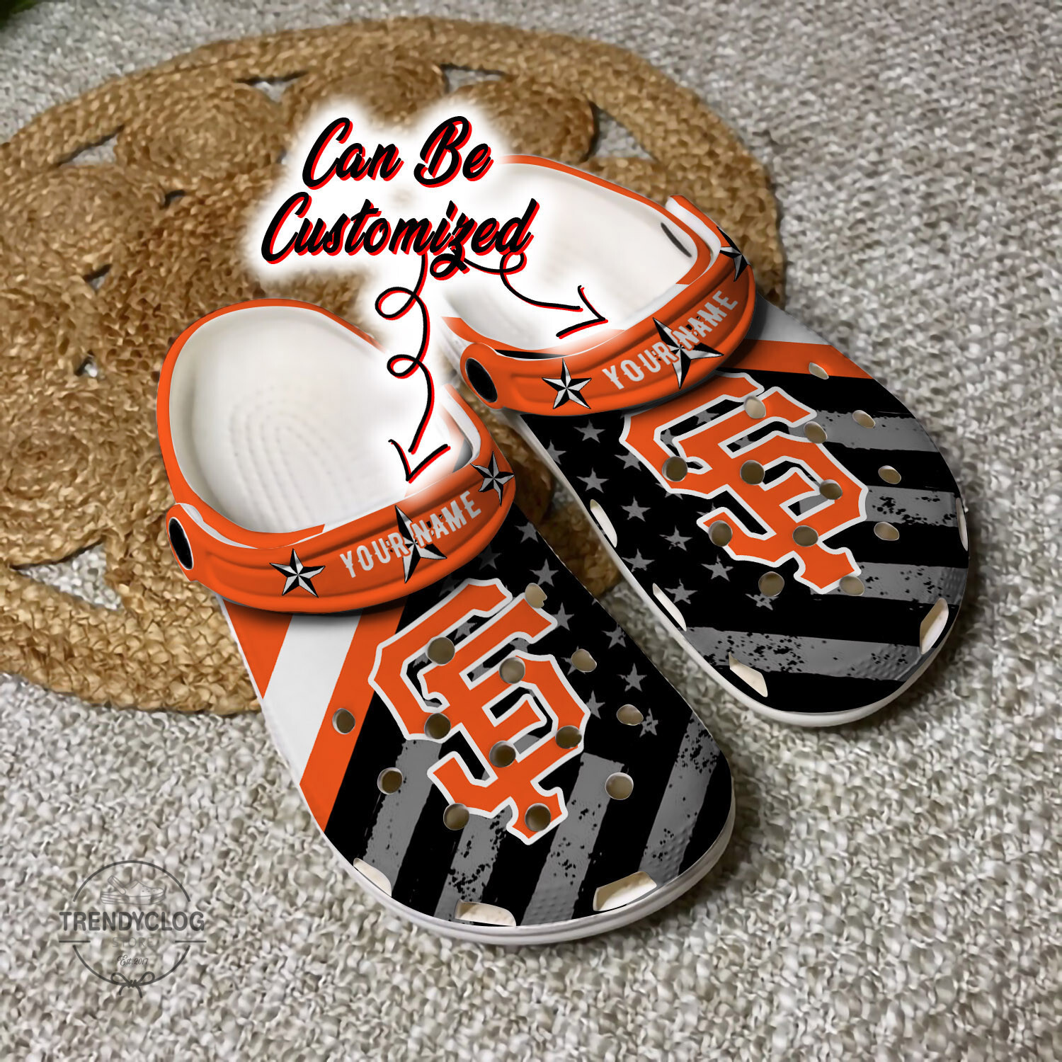 Baseball Personalized SF Giants American Flag Clog Crocs Shoes