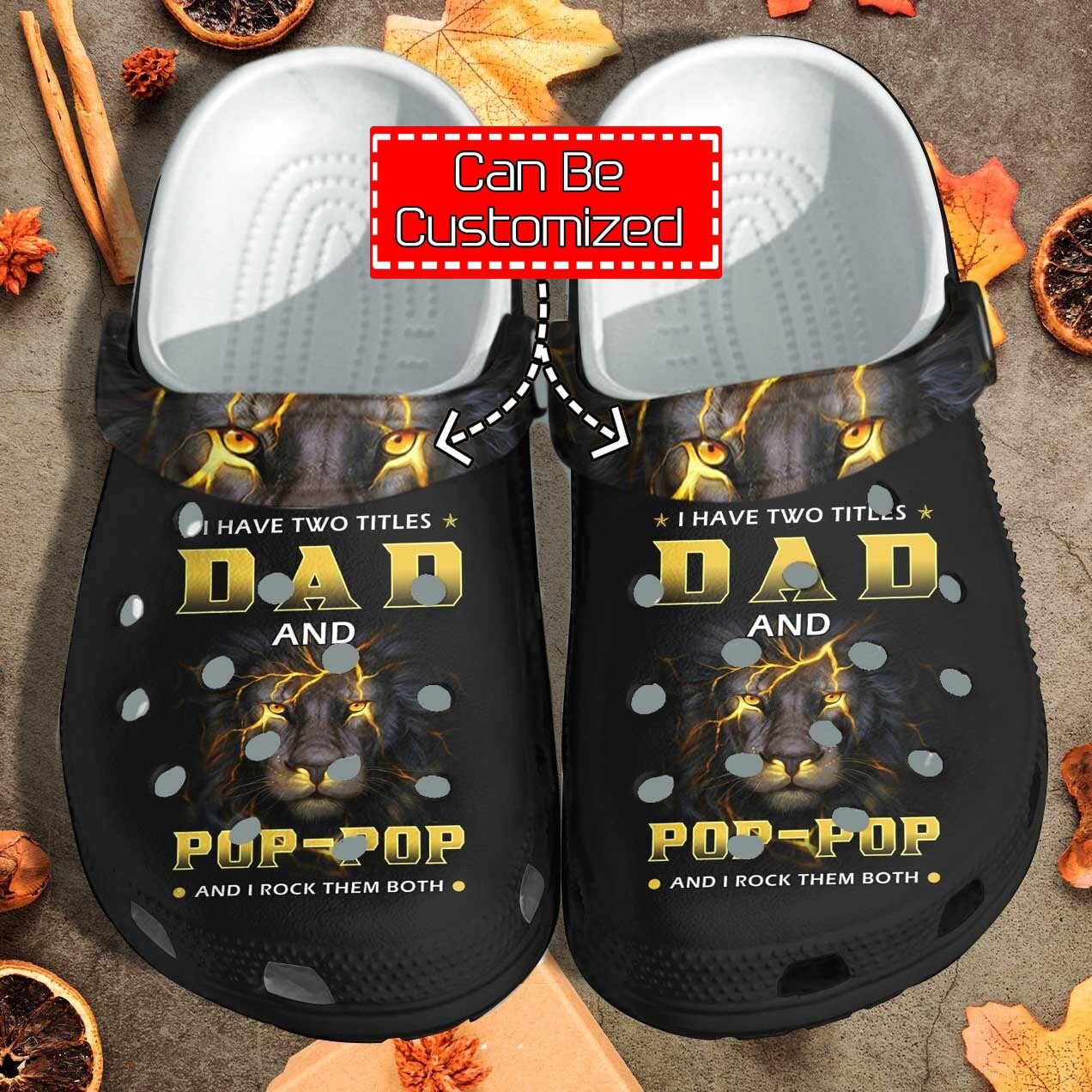 Custom Personalized Black Lion Father Black King Fathers Day Clog Crocs Shoes