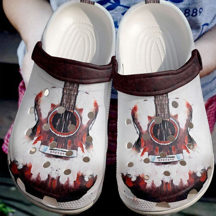 Guitar Red Painting clog Crocs Shoes