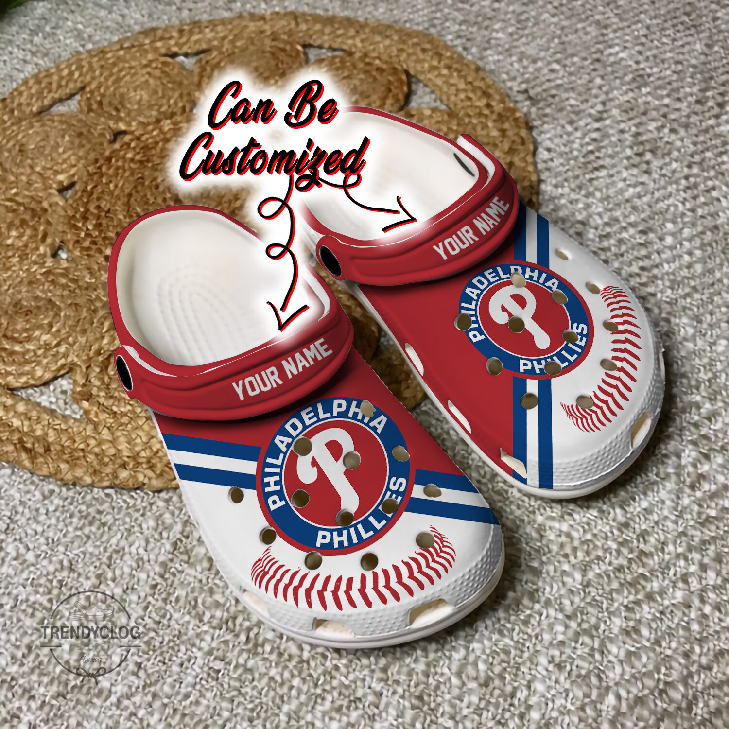Baseball PPhillies Personalized Baseball Logo Team Clog Crocs Shoes