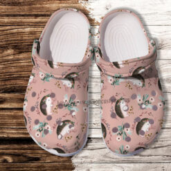 Hedgehog Flower Cute Pink Croc Crocs Shoes Gift Mother Day- Hedgehog Mom Crocs Shoes Croc Clogs Birthday Girl