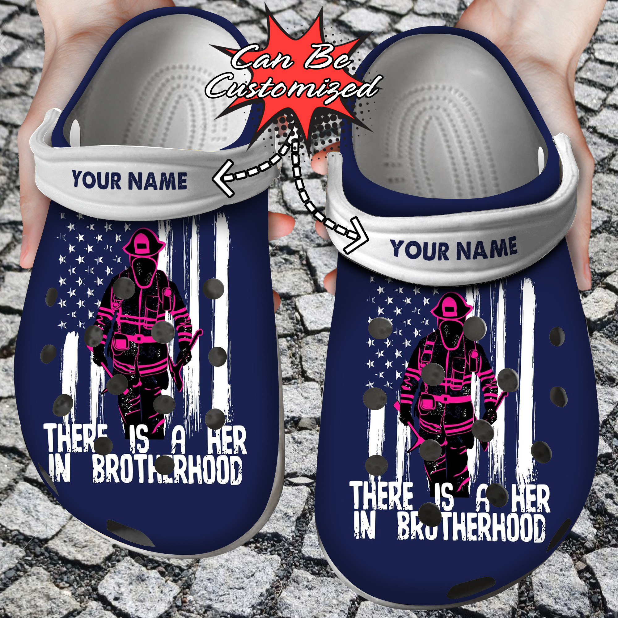 Firefighter Personalized There Is A Her In Brotherhood Clog Crocs Shoes