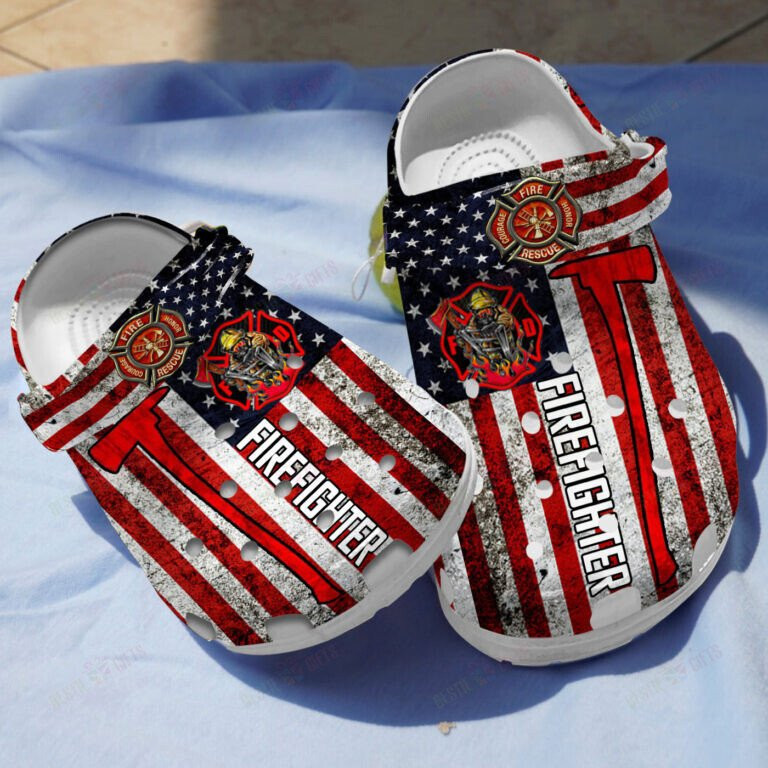 Firefighter Of America Clogs Crocs Shoes Gifts For Men Fathers Day